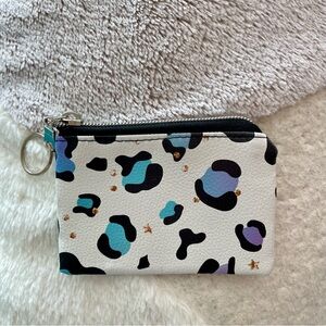 Jakari Mini Zipper Pouch/Coin Purse with Key Ring-Ombre Leopard